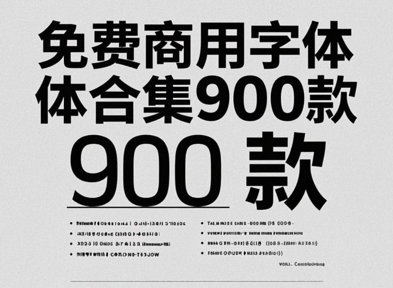 【字体合集】900款免费商用字体大合集-95资源网